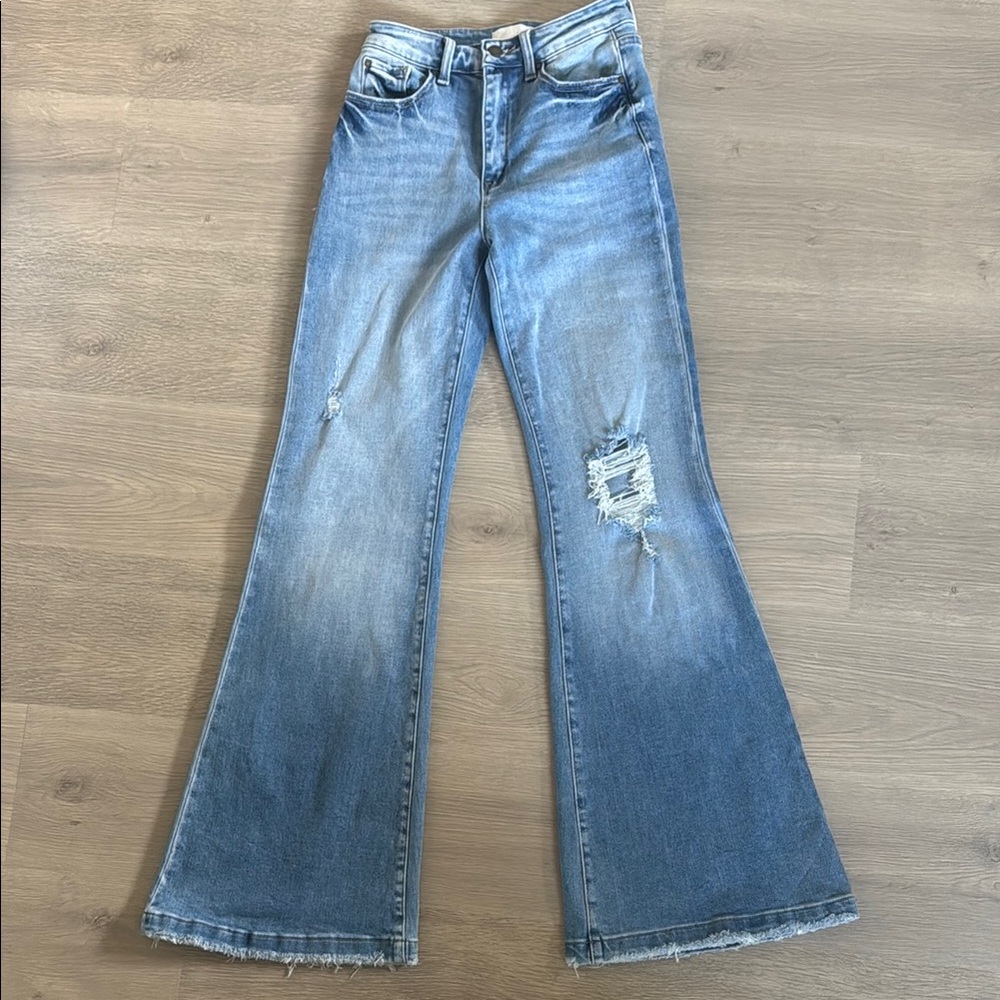 Petra 153 Women’s Light Blue Distressed Flare Jeans
